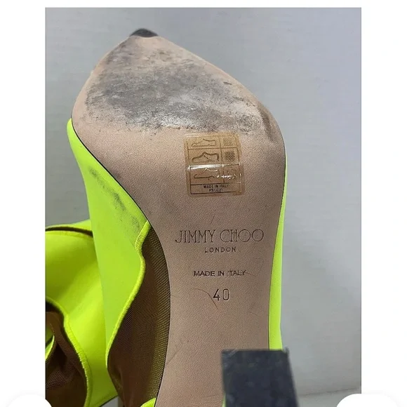 Jimmy Choo Neon Green Heeled Boots - Picture 9 of 12